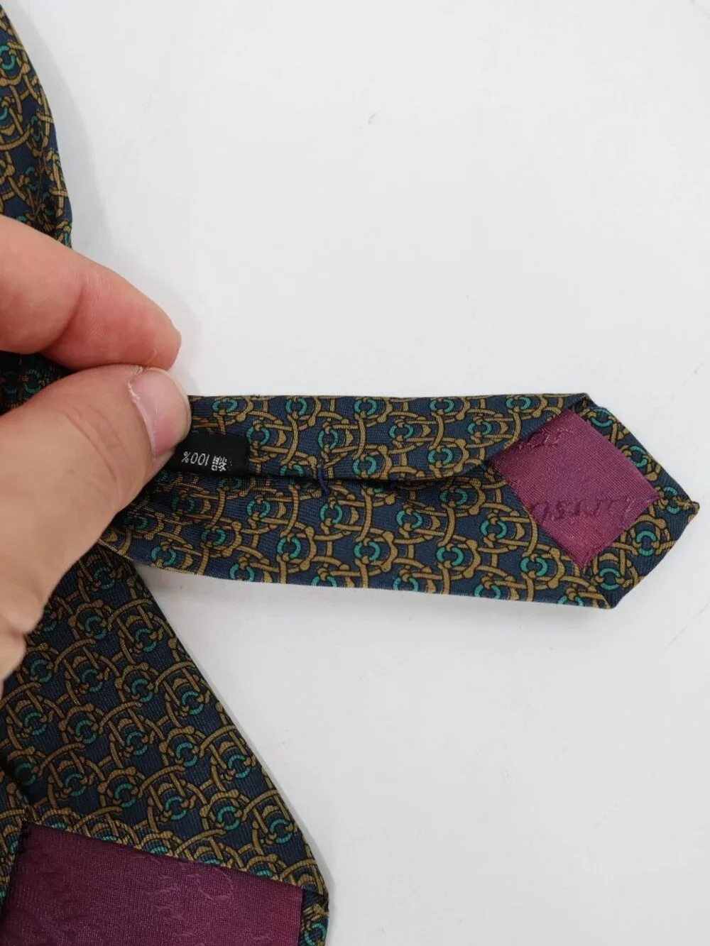 Vintage Christian Dior Tie Mens w3.5 L58 Monsieur horse bit Chain Desinger silk